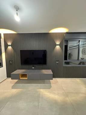 חיפוי קיר 3D אקוסטי בצבע אפור כהה עם ניתוק שחור - מחיר ל1 יחידה : image 1