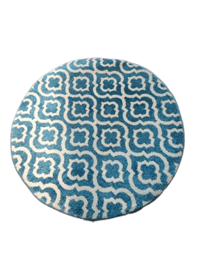 שטיח עגול טורקיז  עם לבן  : image 1