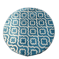 שטיח עגול טורקיז  עם לבן 