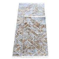 סט ראנר גאומטרי מפורק בגווני חום ואפור