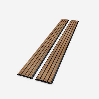 חיפוי קיר פולימרי 3D אגוז עם ניתוקים שחורים - מתאים לחוץ - מחיר ל1 יחידה  : image 2