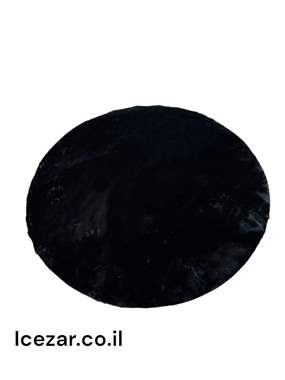 שטיח עגול פרוותי בצבע שחור : image 1