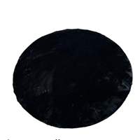 שטיח עגול פרוותי בצבע שחור
