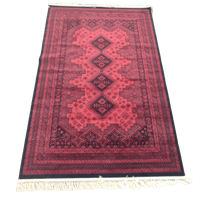 שטיח ויסקוזה בלגי בדוגמה אפגנית אדום משולב עם שחור 
