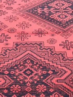 שטיח ויסקוזה בלגי בדוגמה אפגנית אדום משולב עם שחור  : image 3
