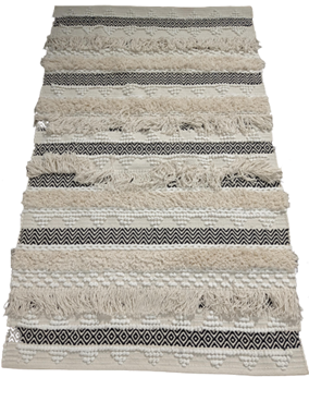 שטיח רצפה דגם BOHO שחור ושמנת : image 2