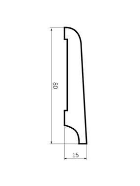פנל פולימרי לבן מעוגל 8 ס"מ (מחיר ל1 מטר רץ) : image 2