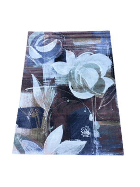 שטיח דגם LISBON 13 פרחוני סגול כחול אופייט  : image 1